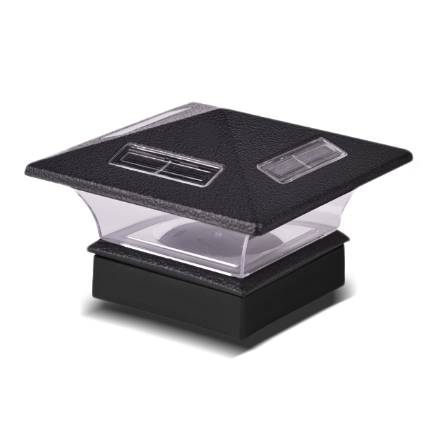 2211-F26 BL Drewniana wodoodporna lampa ogrodzeniowa na słupek ogrodzeniowy