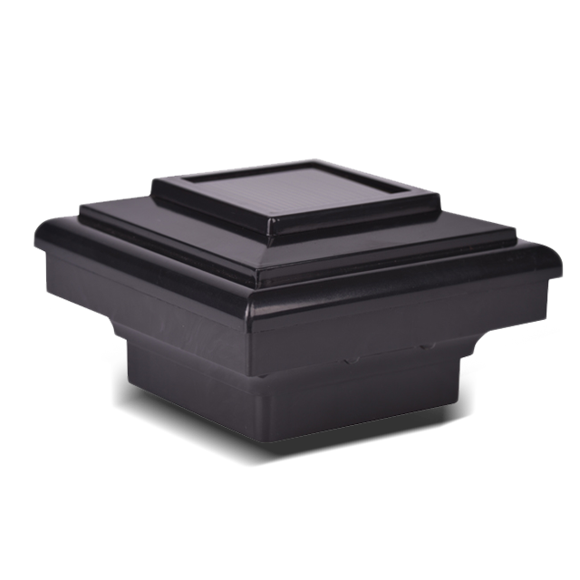 2211-F7 BL Czarna dekoracyjna lampa solarna na kwadratowym słupku 2211-F7 BL Czarna dekoracyjna lampa solarna na kwadratowym słupku